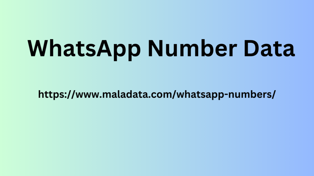 WhatsApp Number Data